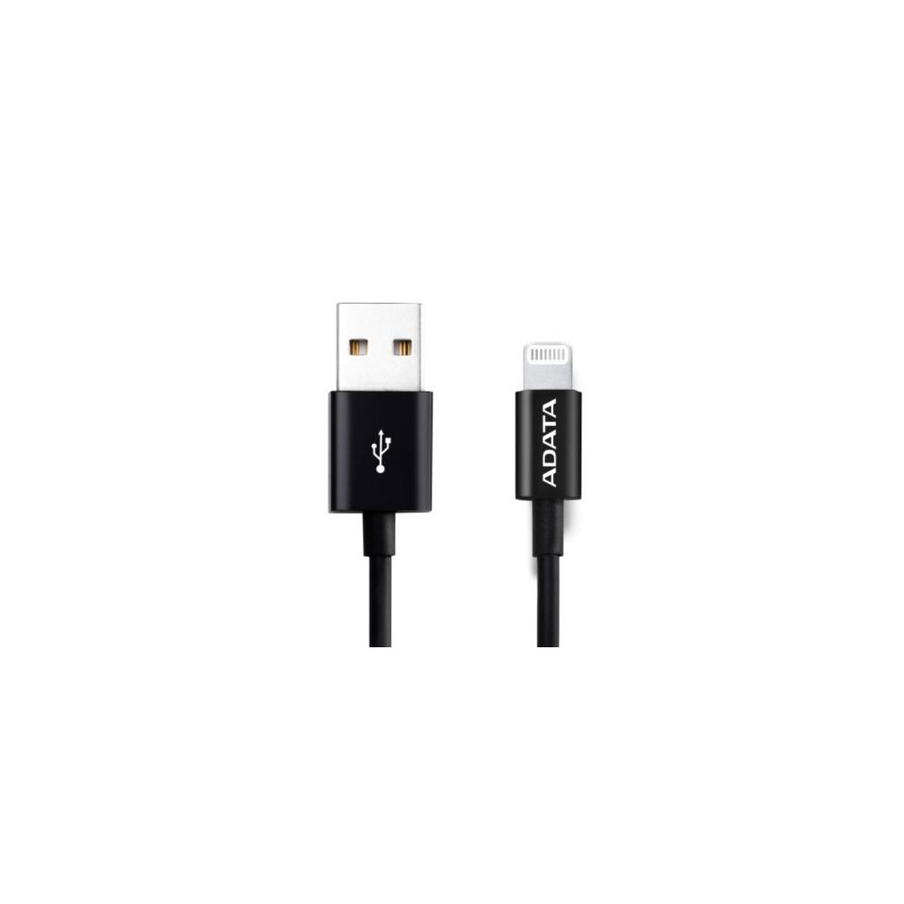 Cable Adata Lightning USB-A 2.0 1m Color Negro [ AMFIPL-1M-CBK ]