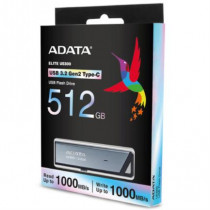 Memoria USB Adata 512 GB UE800 Flash Drive Tipo C 3.2 Color Plata Metlica [ AELI-UE800-512G-CSG ]