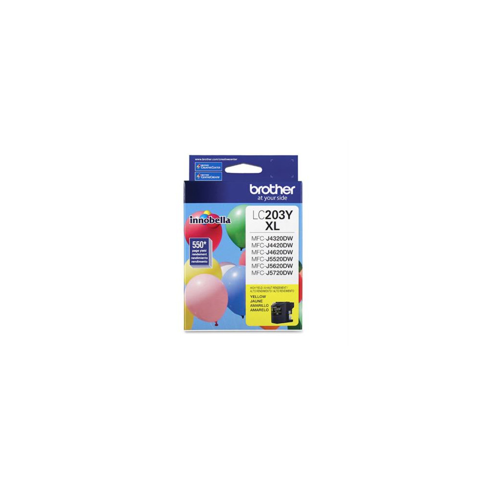 Tinta Brother LC203Y Rendimiento 550 Pginas MFCJ4420DW/MFCJ4620DW Color Amarillo [ LC203Y ]