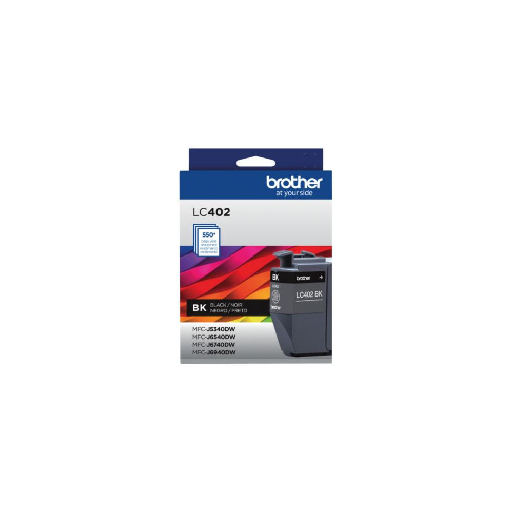 Tinta Brother LC402BK Alto Rendimiento Hasta 550 Pginas Color Negro [ LC402BKS ]