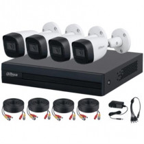 Kit de 4 Canales Dahua 2MP Audio/DVR Cooper-I WizSense-IA/4 Cmaras Metlicas Micrfono Integrado/4Ch+1 [ DH-KITXVR1B04-I4-HFW1200CMN-A- ]