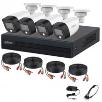 Kit de 4 Canales Dahua Full Color 2MP DVR Cooper-I WizSense-IA/H.265+/4 Cmaras 2MP/4 Ch+1 IP o Hasta [ DH-KITXVR1B04-I4-HFW1209CN-LED ]