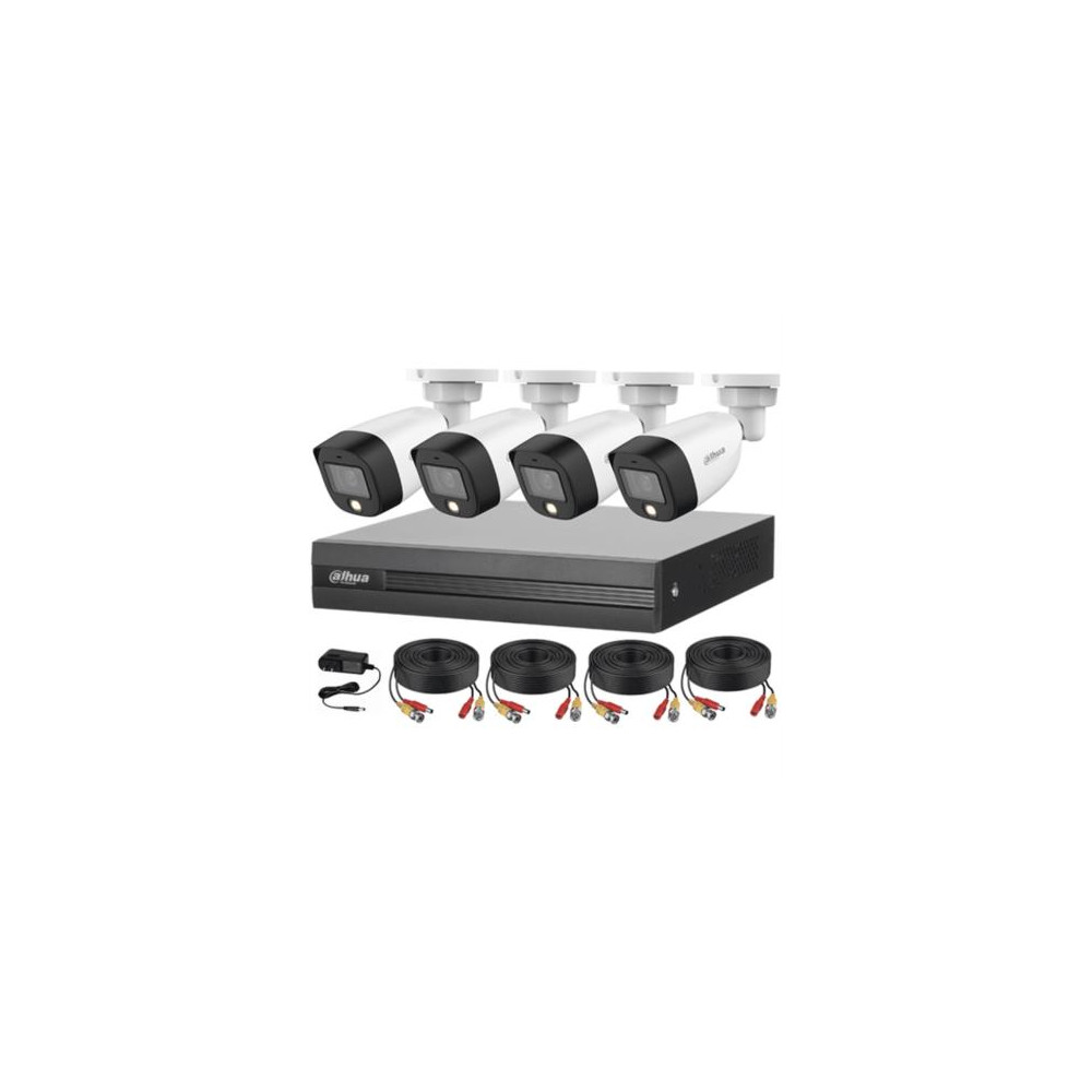 Kit de 4 Canales Dahua Full Color 2MP con Audio DVR Cooper-I WizSense-IA/4 Cmaras 2MP con Microfono  [ DH-KITXVR1B04-I4-HFW1239CN-A-L ]