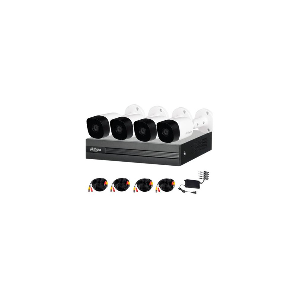 Kit de 4 Canales Dauha 5MP DVR Cooper-I WizSense con IA/H.265+/4 Cmaras B2A51 Metlicas/4Ch+1 IP o Ha [ DH-KITXVR1B04H-I4-B2A51N-0280B ]