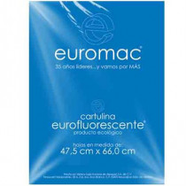 CARTULINA EUROMAC FLUORESCENTE AZUL 47.5X66CM C/10 [ EF0032 ]