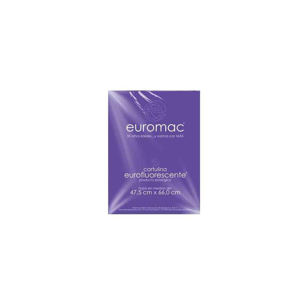 CARTULINA EUROMAC FLUORESCENTE MORADO 47.5X66 C/10 [ EF0033 ]