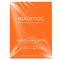 CARTULINA EUROMAC FLUORESCENTE NARANJA 47.5X66CM C/10 [ EF0034 ]