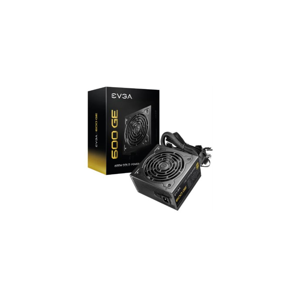 Fuente de Poder EVGA GE 600W 80 Plus Gold ATX 12V Eco Mode 24 pin Fan 120mm Negro [ 200-GE-0600-V1 ]