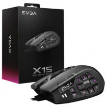 Mouse EVGA X15 MMO RGB Gaming 20 Botones 16000dpi Color Negro [ 904-W1-15BK-KR ]