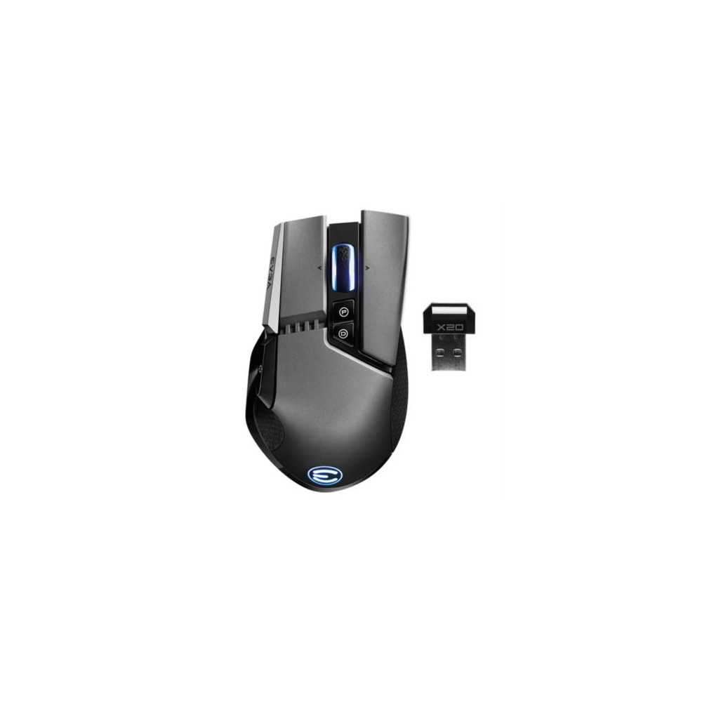 Mouse Gamer EVGA Optico X20 Inalambrico Bluetooth USB-A 16000DPI Negro [ 903-T1-20GR-K3 ]