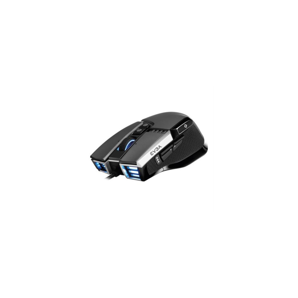 Mouse Gamer Ergonomico EVGA X17 Optico RGB 16000 DPI 10 Botones Alambrico Cable USB Gris 903-W1-17GR [ 903-W1-17GR-KR ]