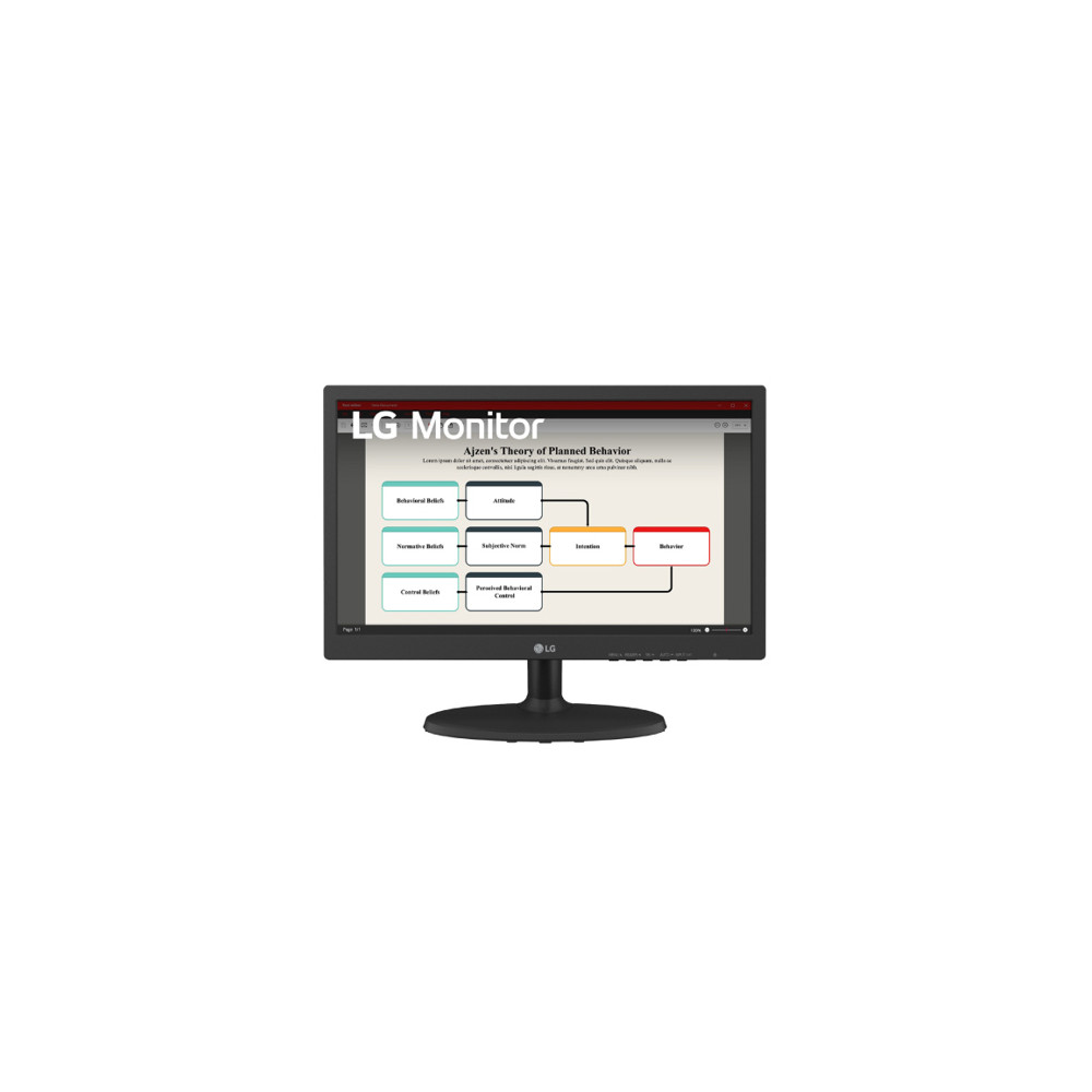 Monitor LG 18.5" TN 1366x768 75Hz vga hdmi DP 3 Aos Garantia [ 19BA300 ]