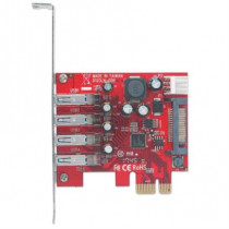 Tarjeta PCI Manhattan Express USB SuperSpeed 3.0 4 Puertos Bracket Corto [ 152884 ]