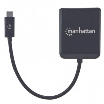 Adaptador Manhattan USB-C a 2 Puertos DisplayPort Hub MST Color Negro [ 152952 ]