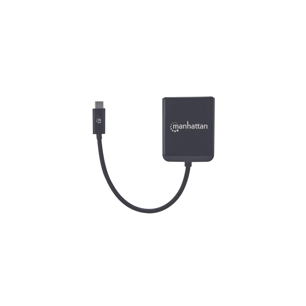 Adaptador Manhattan USB-C a 2 Puertos DisplayPort Hub MST Color Negro [ 152952 ]