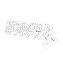 Kit Teclado y Mouse TechZone NASA Gaming Inalmbrico Color Blanco [ NSKM01 ]