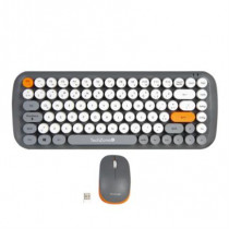 Kit Teclado y Mouse TechZone Inalmbrico Ergonmico Retro Plug-Play 85 Teclas Win/Mac Mouse ptico USB  [ TZ20COMB01-INA ]