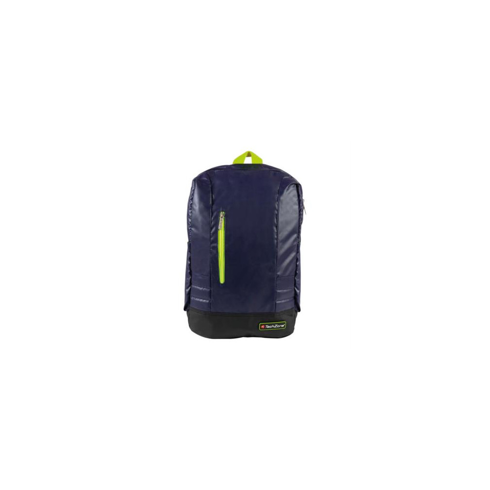 Mochila Techzone 15.6" Waterproof Plstico Tipo Chamarra para Laptop Color Azul-Verde y Negro [ TZ16LBP21 ]