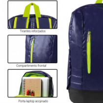 Mochila Techzone 15.6" Waterproof Plstico Tipo Chamarra para Laptop Color Azul-Verde y Negro [ TZ16LBP21 ]