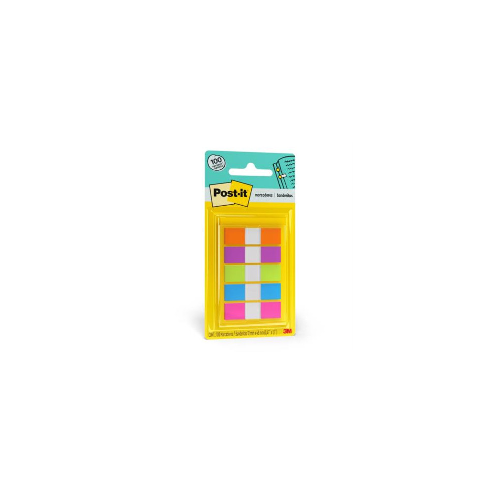 Mini Banderitas 3M Post It Colores Ultra 12mmx43mm C/100 Banderitas [ 683-4AB ]