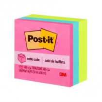 Notas Adhesivas 3M Post It Cubo Nen 3x3 400 Hojas [ 2027-BRT ]