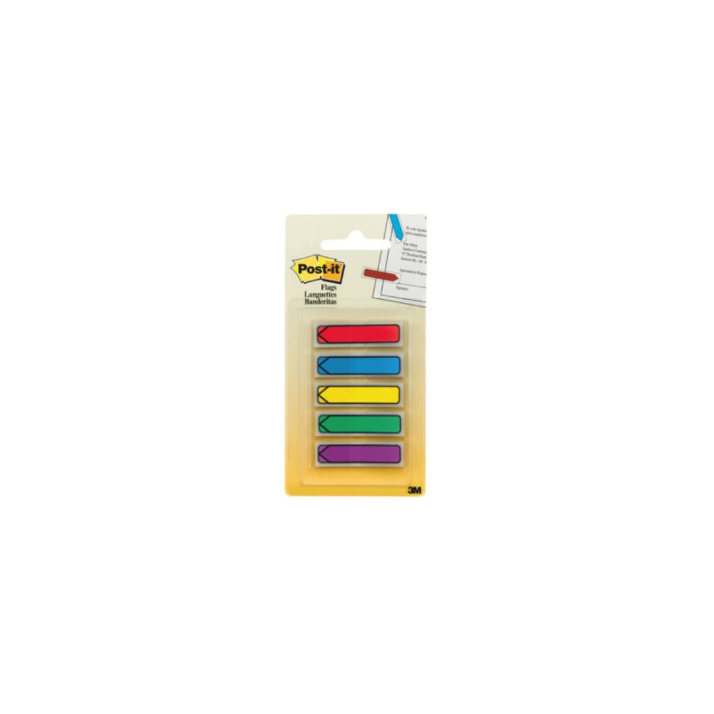 Banderitas 3M Post-it 684-ARR1 Flecha Colores Primarios 0.47x1.7" 5 Blocks con 20 Banderitas C/Block [ 684-ARR1 ]