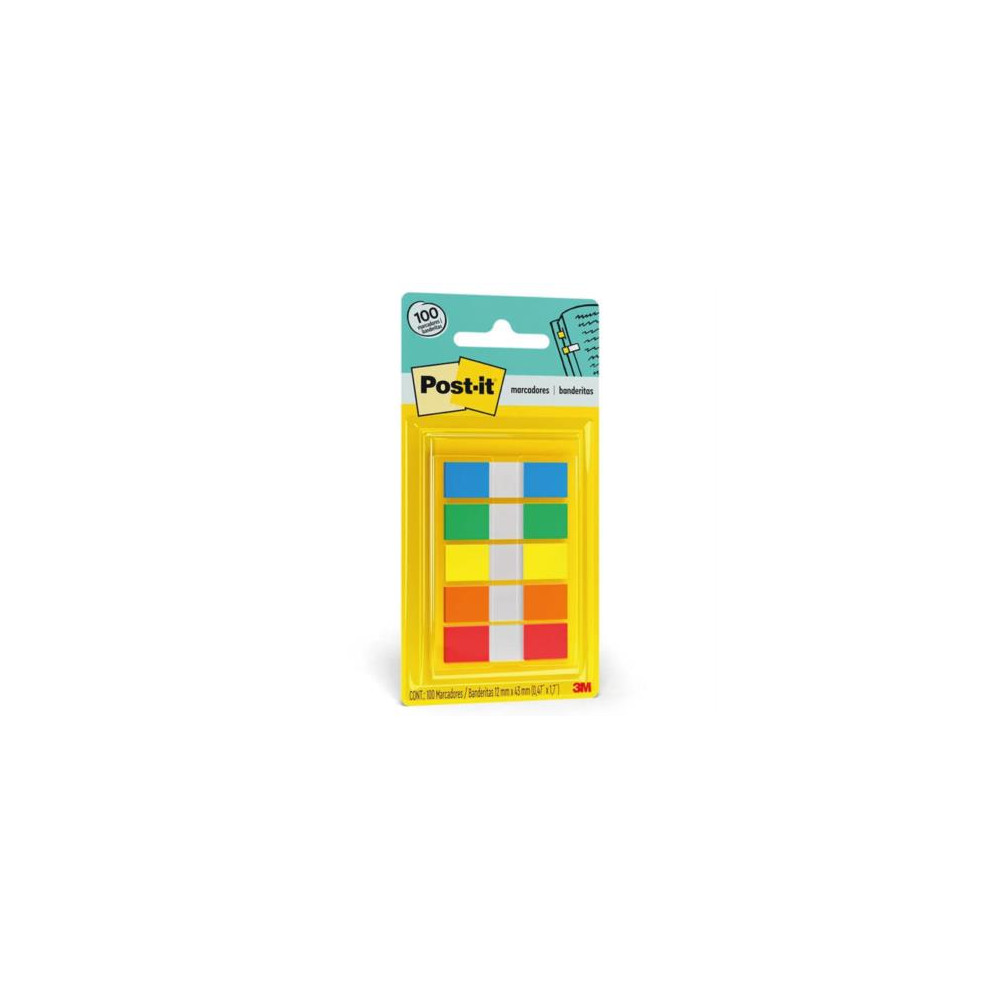 Banderitas 3M Post-it 683-5CF Colores Primarios 12mmx43mm 5 Blocks C/20 Banderitas [ 683-5CF ]