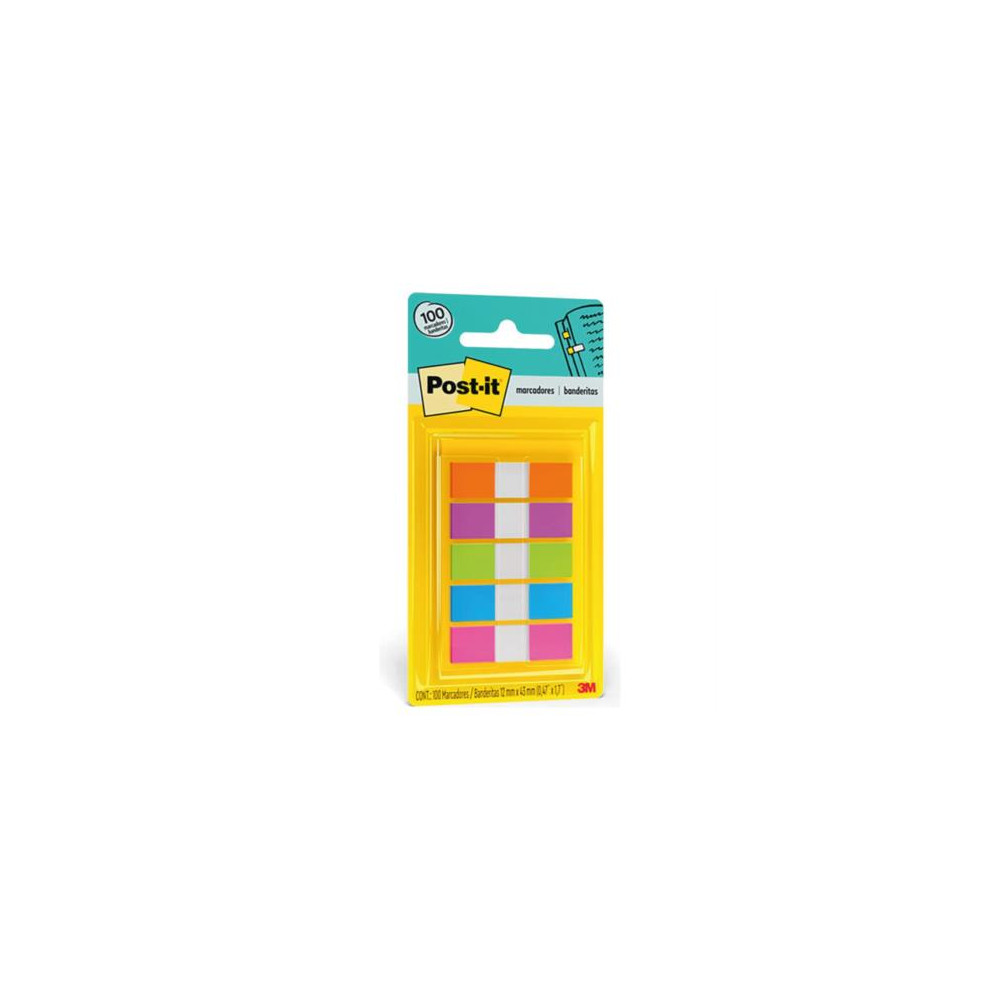 Banderitas 3M Post-it 683-5CB Autoadheribles Nen 12mmx43mm 5 Blocks C/20 Banderitas [ 683-5CB ]