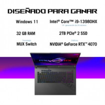 Laptop Asus ROG Strix G814JI 18" Intel Core i9 13980HX Disco duro 2 TB SSD Ram 32 GB Windows 11 Home [ 90NR0D01-M000F0 ]