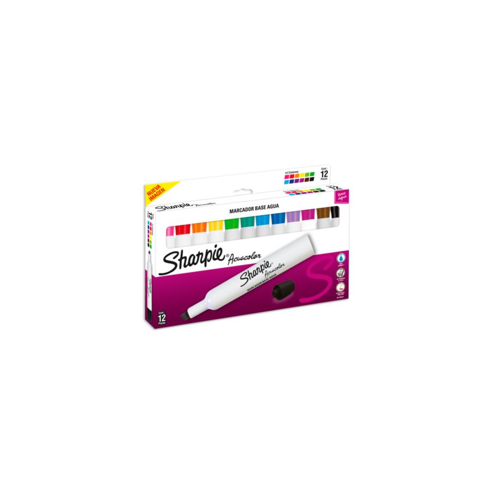 Marcador Acuacolor Sharpie Base Agua Estuche C/12 Pzas [ 2184215 ]