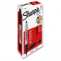 MARCADOR SHARPIE TWIN TIP PERMANENTE NEGRO C/12 PZ [ 7501030667117 ]