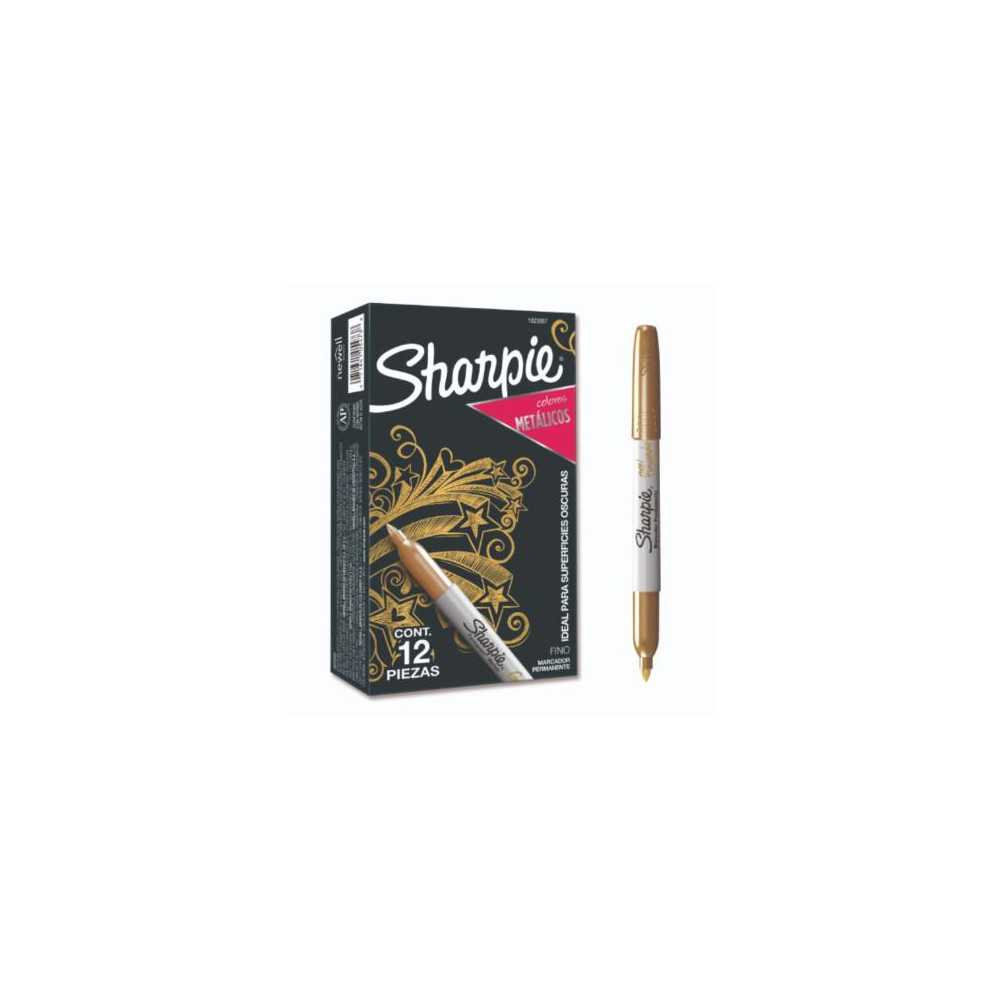 Marcador Sharpie Punta Fina Color Oro Caja con 12 Pzas [ 1823887 ]