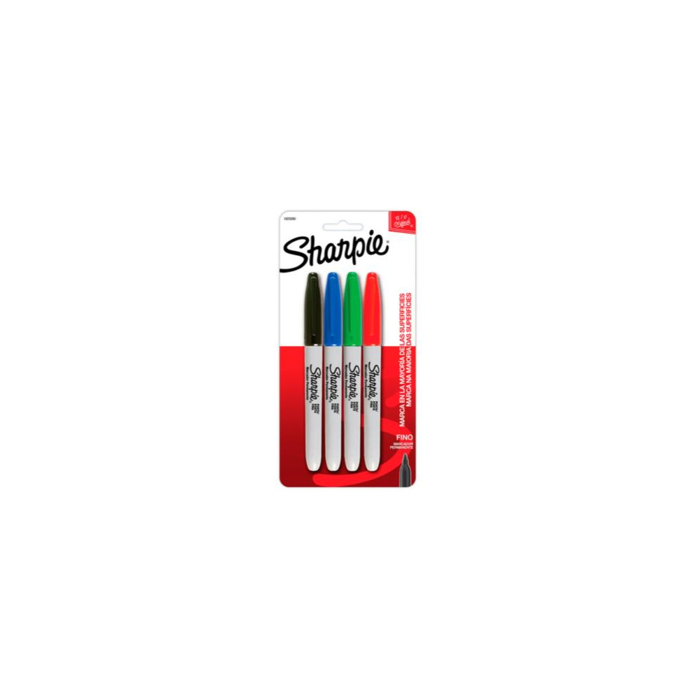 Marcador Permanente Sharpie Fino Colores Surtidos C/4 Pzas [ 1825090 ]