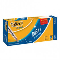 Bolgrafo BIC Cristal Dura+ Punto Mediano 1.0mm Color Azul C/12 Pzas [ 923996 ]