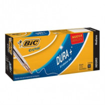 Bolgrafo BIC Cristal Dura+ Punto Mediano 1.0mm Color Negro C/12 Pzas [ 923995 ]