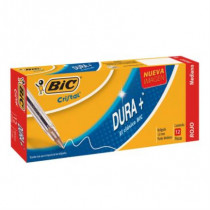 Bolgrafo BIC Cristal Dura+ Punto Mediano 1.0mm Color Rojo C/12 Pzas [ 923997 ]