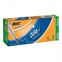 Bolgrafo BIC Cristal Dura+ Punto Mediano 1.0mm Color Verde C/12 Pzas [ 923998 ]