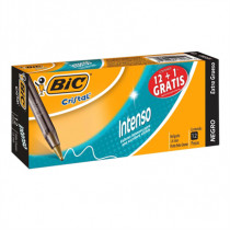 Bolgrafo BIC Cristal Intenso Punto Extra Grueso 1.6mm Color Negro C/12 Pzas [ 939687 ]