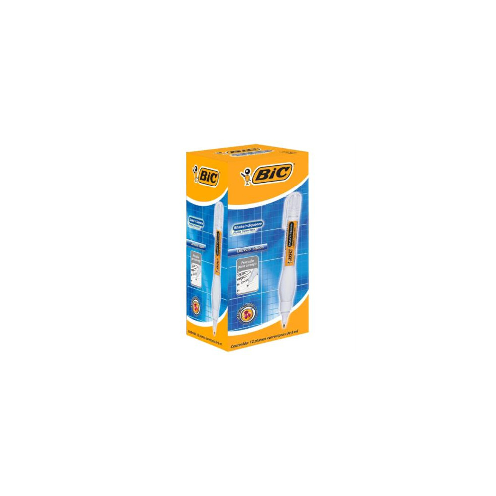 Corrector Lquido BIC Shake n Squeeze Tipo Pluma 8ml C/12 Pzas [ 867981 ]