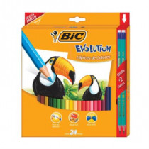 Colores BIC Evolution Mina 3mm Estuche C/24 Pzas [ 511154 ]