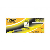 MARCADOR BIC BRITE LINER GRIP AMARILLO GBL-12 C/12 [ GBL-12AM ]