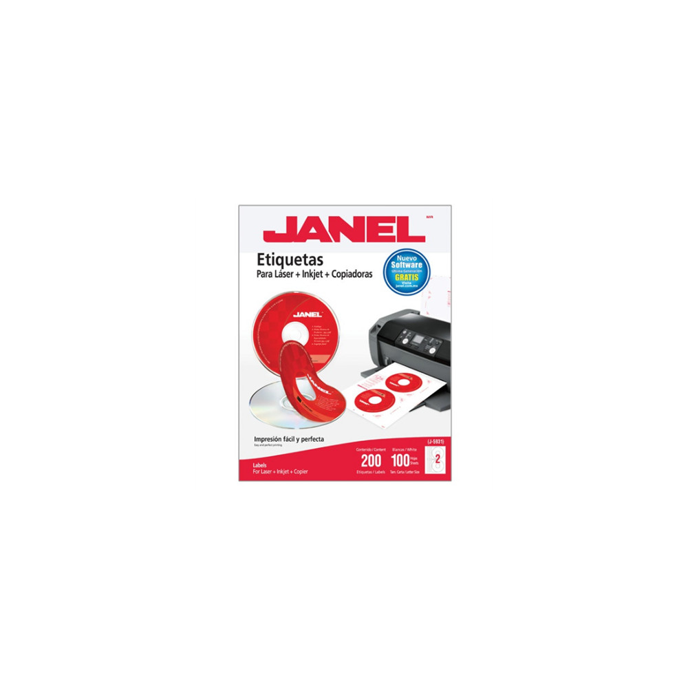 ETIQUETA BLANCA JANEL PARA CD/DVD 117MM 25HJS 50 ETIQ [ 1085931101 ]