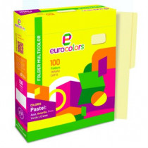 Folder Mapasa Carta Multicolor Color Amarillo Pastel Pqte 100F [ PU0033 ]