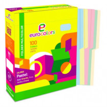 Folder Mapasa Carta Multicolor Color Arcoiris Pastel Pqte 100F [ PU0037 ]