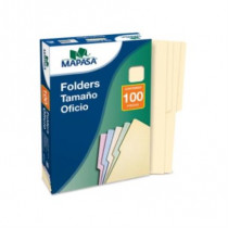 Folder Mapasa Oficio Multicolor Color Crema Pqte 100F [ PU0058 ]