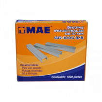 Grapas Mae Uso Pesado 3/8 Engrapa 50 a 70 hojas Caja C/1000 Pzas [ GR-1000-38 ]