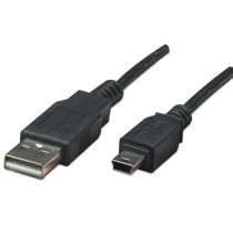 Cable Manhattan USB V2.0 A-Mini B 3.0M Negro [ 302340 ]