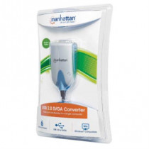 Convertidor Manhattan USB 2.0 Alta Velocidad a SVGA Color Plata-Azul [ 179225 ]