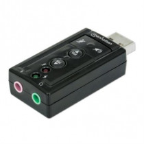 Adaptador Manhattan USB 2.0 a Tarjeta Sonido 7.1 Color Negro [ 151429 ]