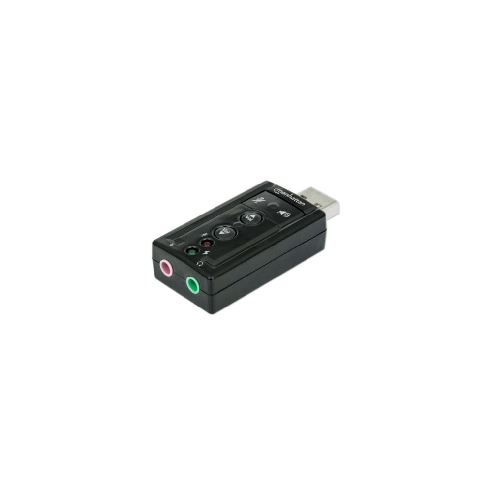 Adaptador Manhattan USB 2.0 a Tarjeta Sonido 7.1 Color Negro [ 151429 ]